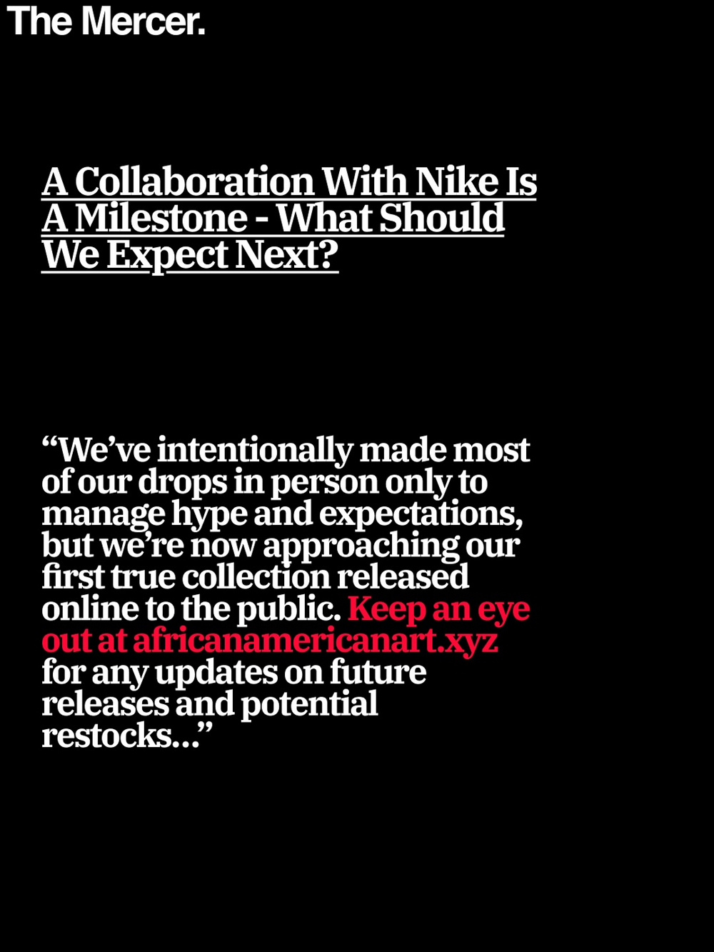 WE SPOKE TO CHRIS ABOUT THE RECENT AFRICAN AMERICAN ARTIST X NIKE COLLAB