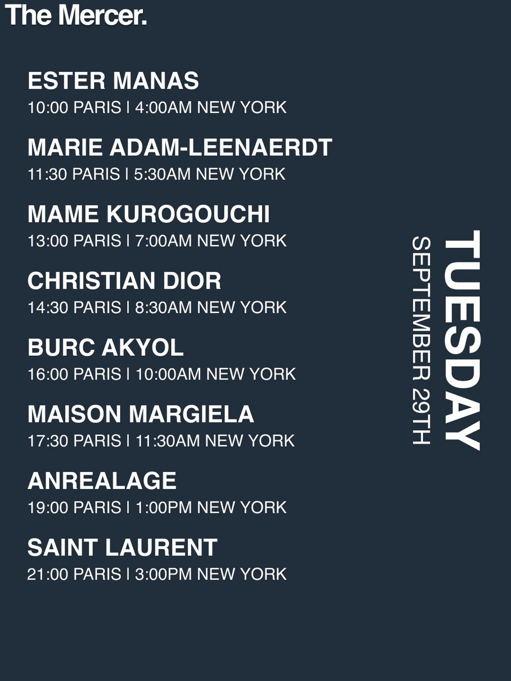 PARIS FASHION WEEK CALENDAR JUST CAME OUT AND A LOT IS HAPPENING