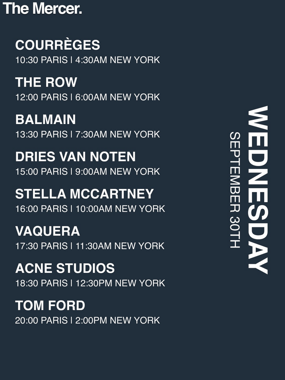 PARIS FASHION WEEK CALENDAR JUST CAME OUT AND A LOT IS HAPPENING