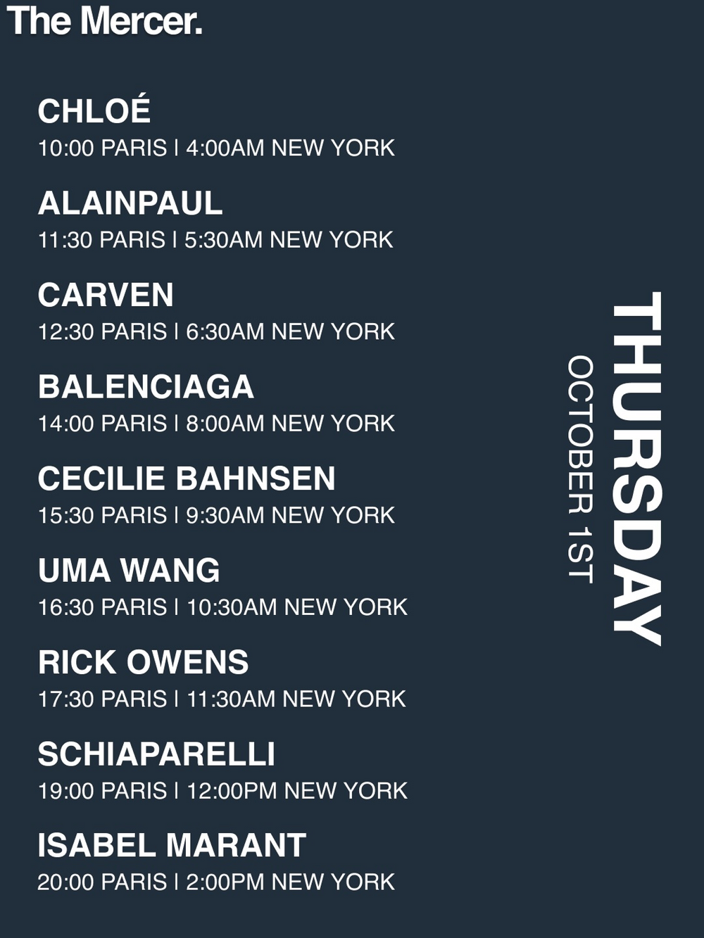 PARIS FASHION WEEK CALENDAR JUST CAME OUT AND A LOT IS HAPPENING