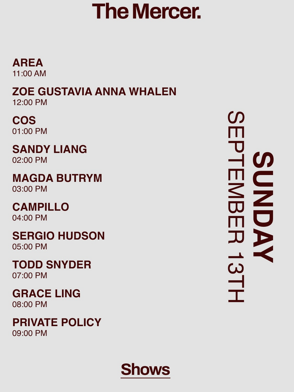 NEW YORK FASHION WEEK CALENDAR JUST CAME OUT AND A LOT IS HAPPENING