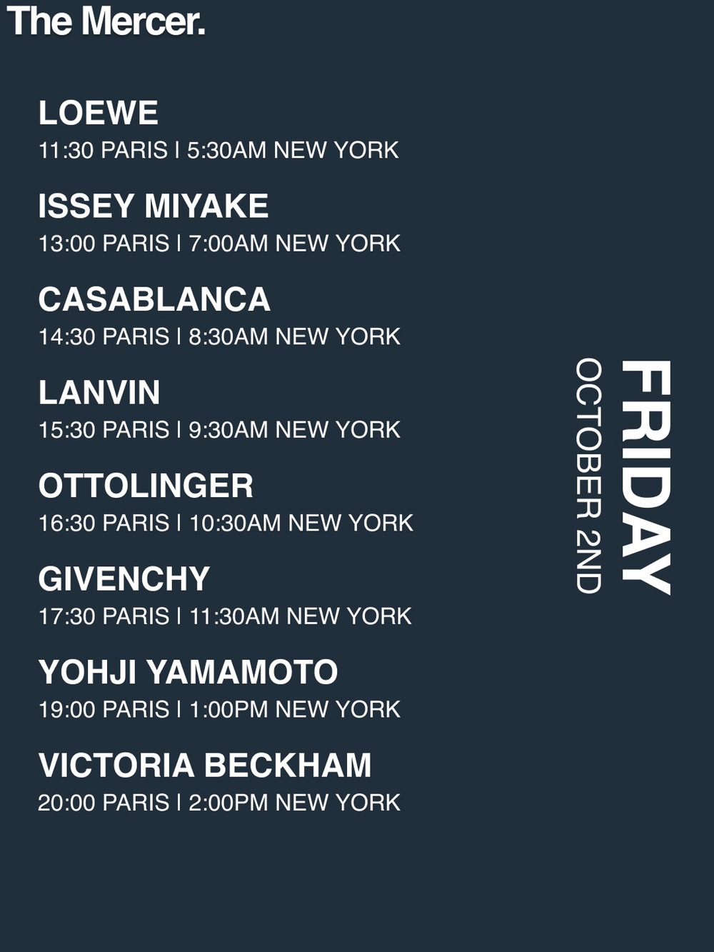 PARIS FASHION WEEK CALENDAR JUST CAME OUT AND A LOT IS HAPPENING