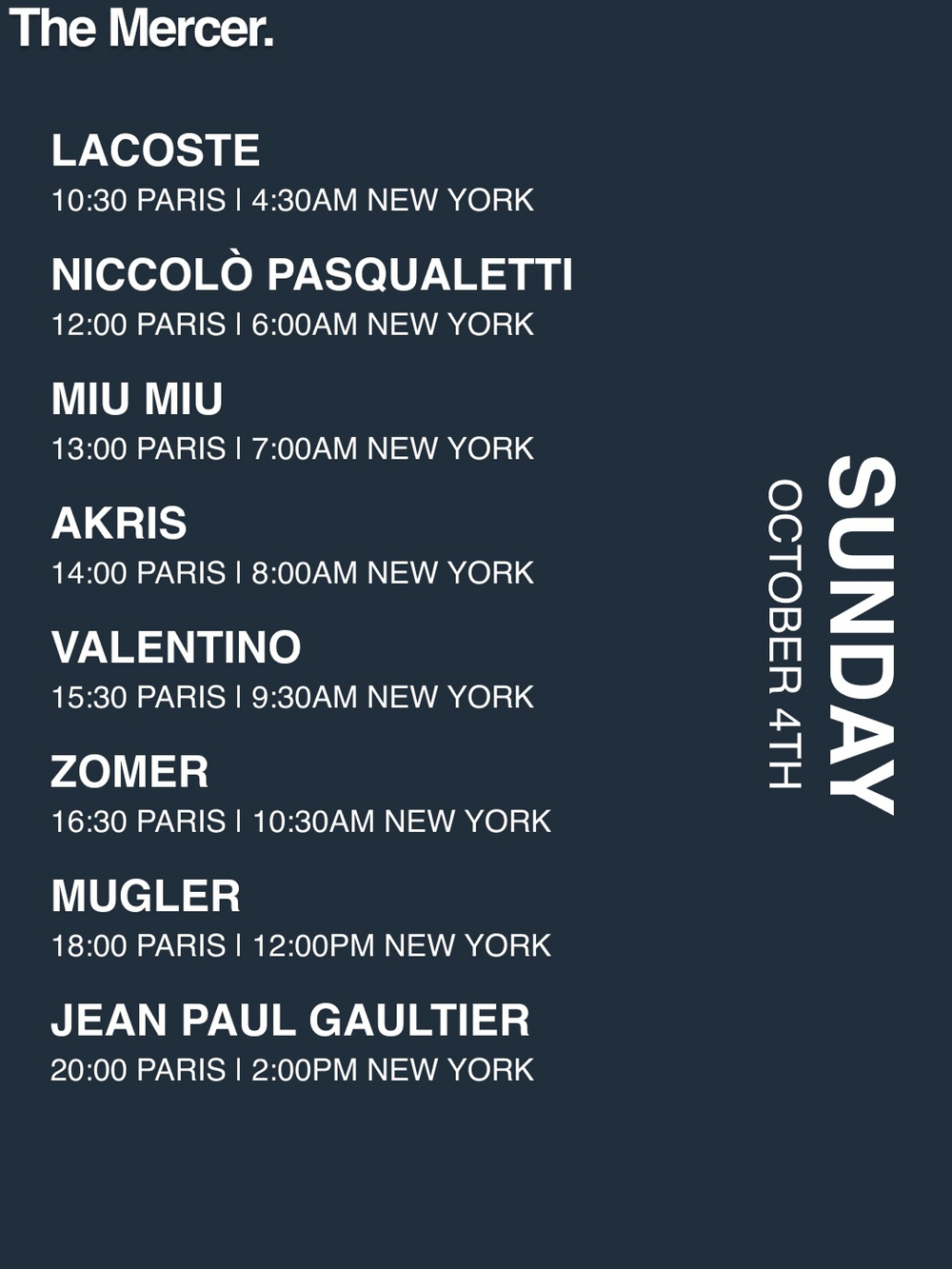 PARIS FASHION WEEK CALENDAR JUST CAME OUT AND A LOT IS HAPPENING