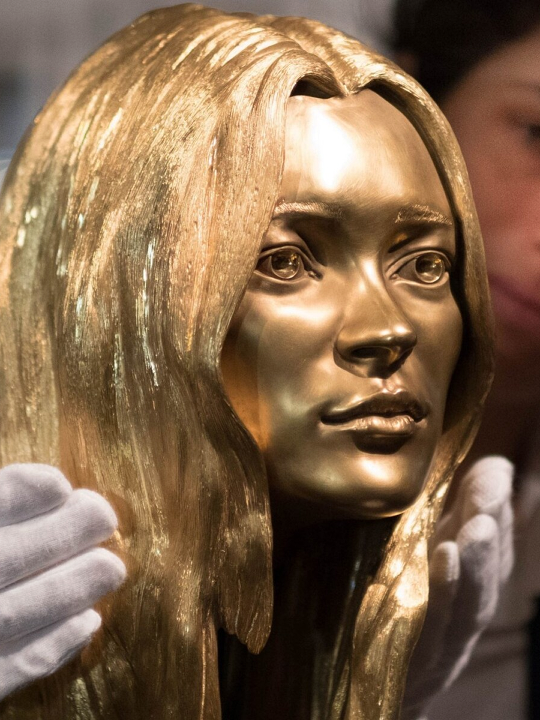 A Golden Kate Moss Head Once Sat on Display at Sotheby's London